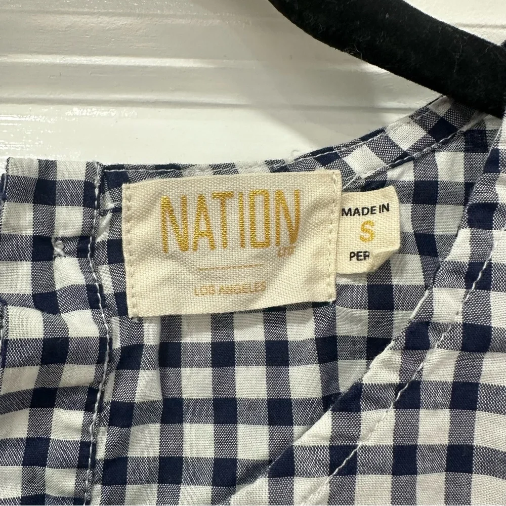 Nation LTD Heidi Girly Elastic Crop in Gingham - Picture 3 of 7